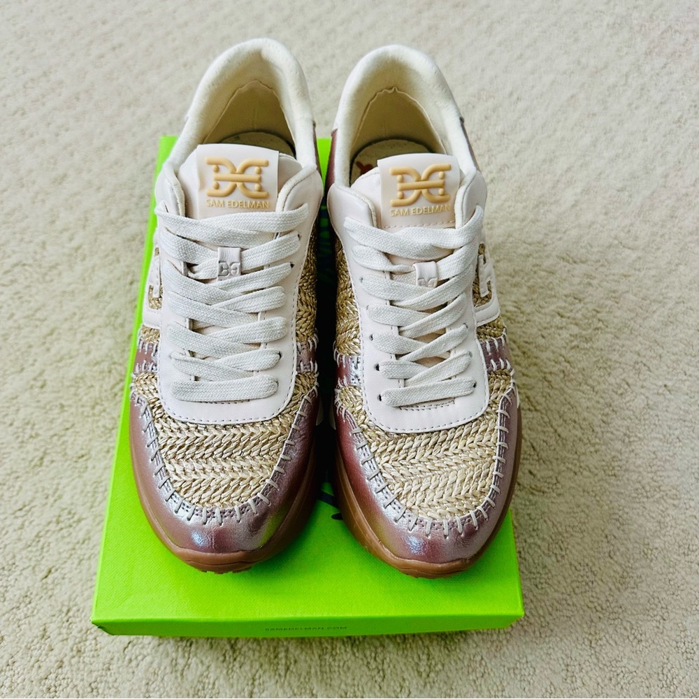 Sam Edelman Women's Langley Woven Gold Sneakers